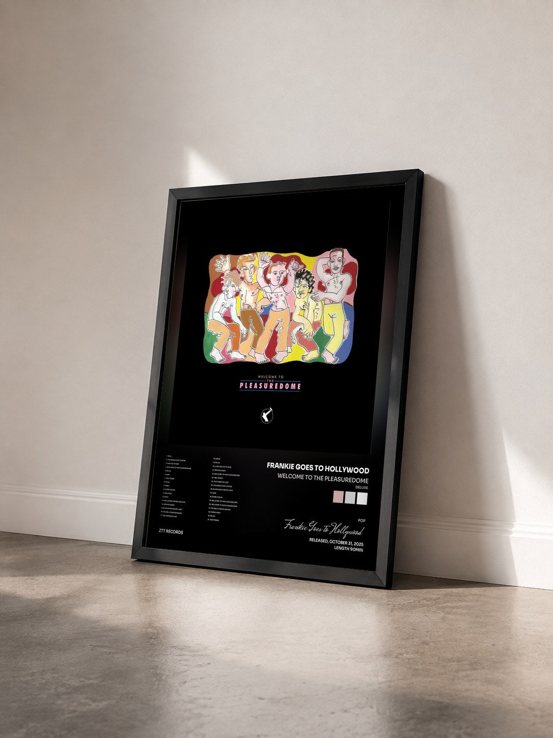 #noir Tableau de l'album Welcome To The Pleasuredome (Deluxe) de Frankie Goes to Hollywood vu de trois quarts, cadre noir