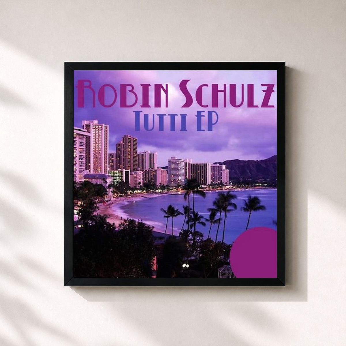 #noir Tableau carré de l'album Tutti EP de Robin Schulz, cadre noir 32x32 cm