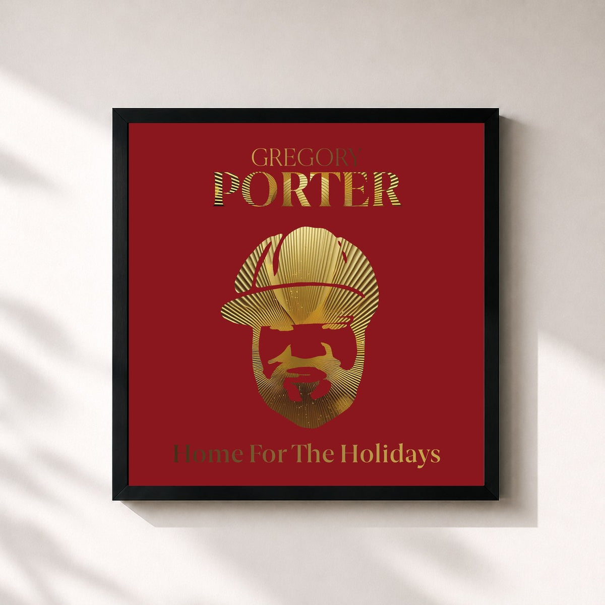 #noir Home For The Holidays by Gregory Porter as a square framed art print, black 32x32 cm frame