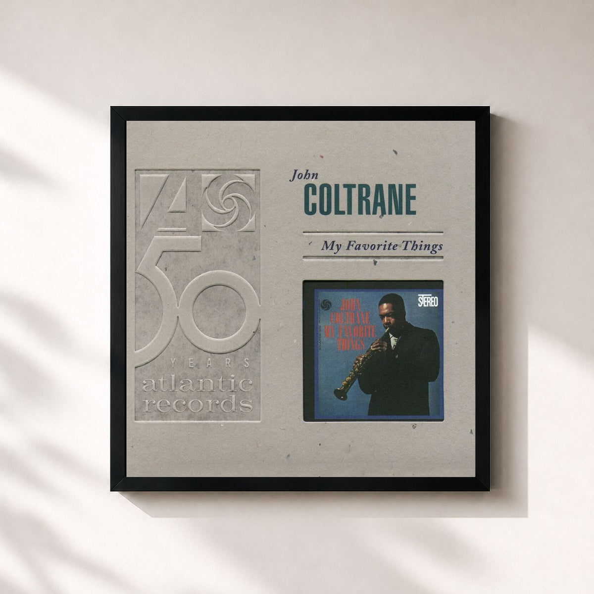 #noir Tableau carré de l'album My Favorite Things (Deluxe Edition) de John Coltrane, cadre noir 32x32 cm