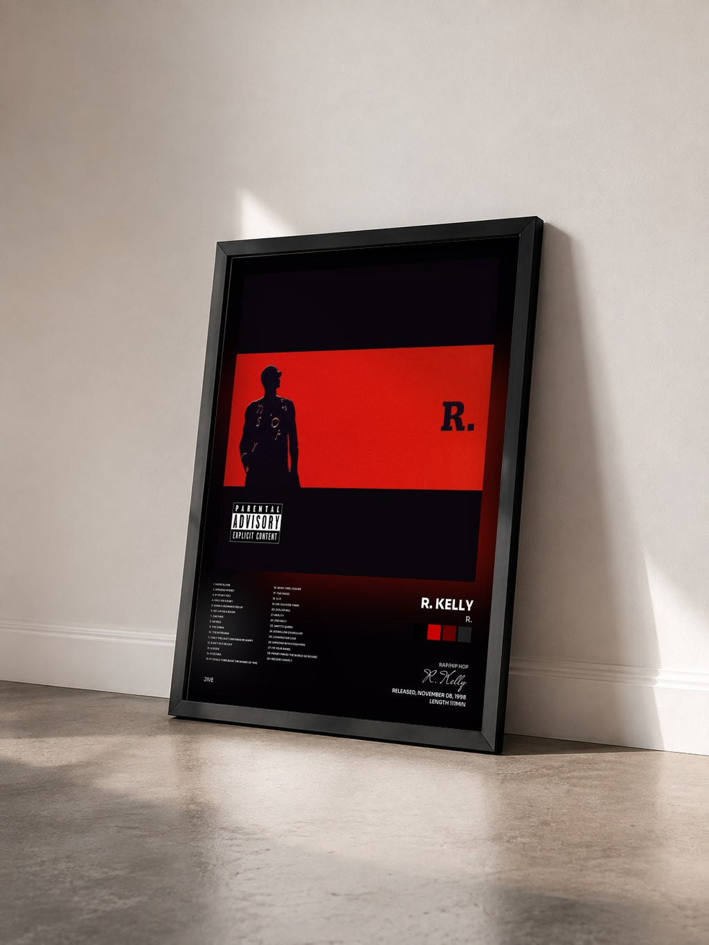 #noir Tableau de l'album R. de R. Kelly vu de trois quarts, cadre noir