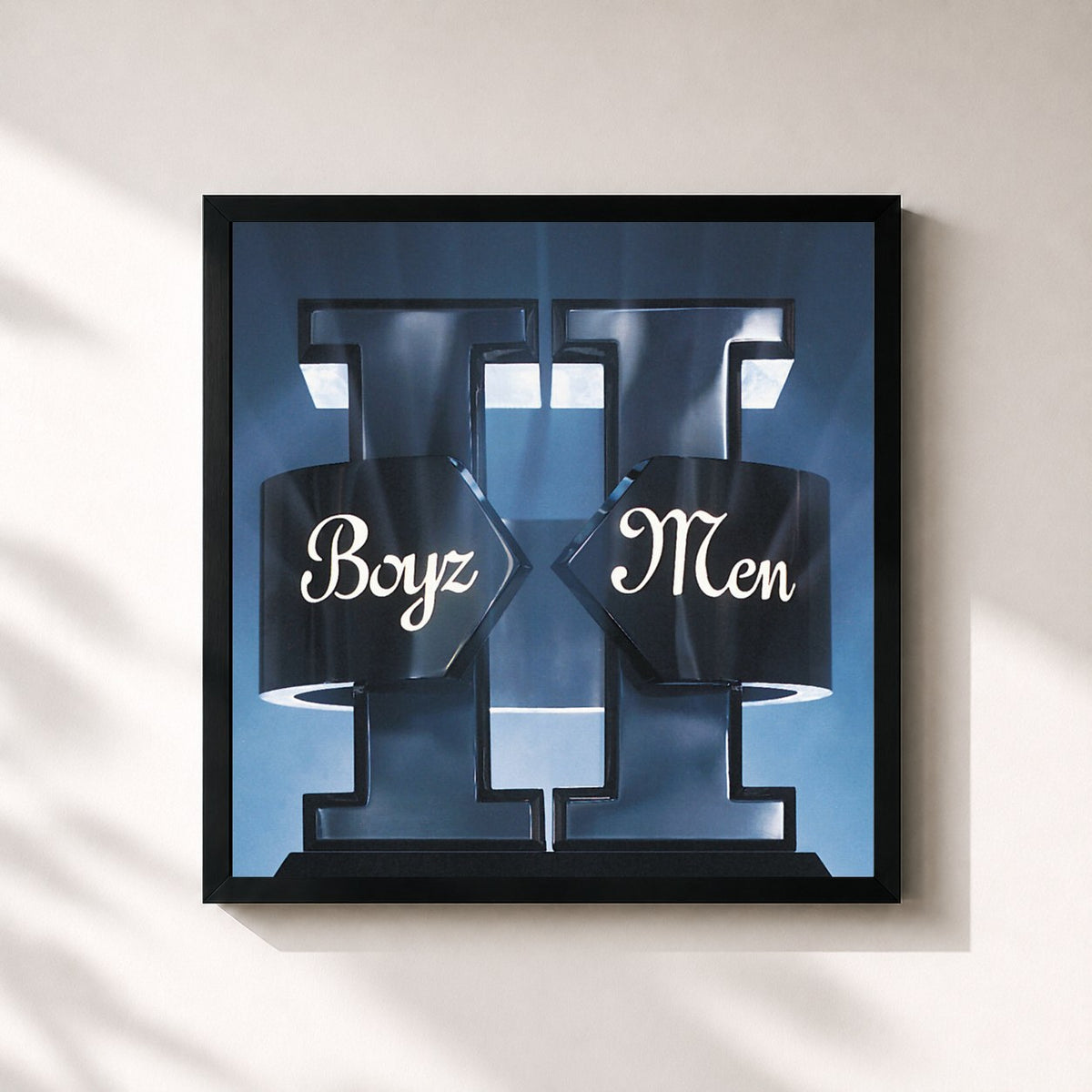 #noir Tableau carré de l'album II de Boyz II Men, cadre noir 32x32 cm