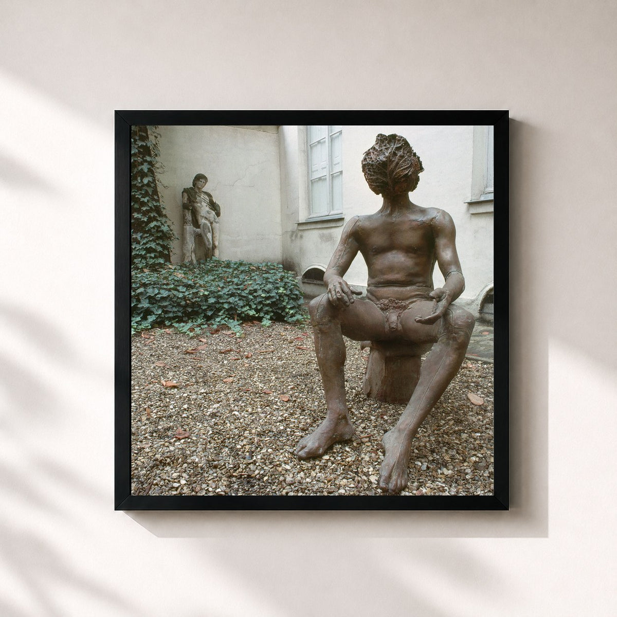 #noir Tableau carré de l'album L'homme à tête de chou (Mix 2023) de Serge Gainsbourg, cadre noir 32x32 cm