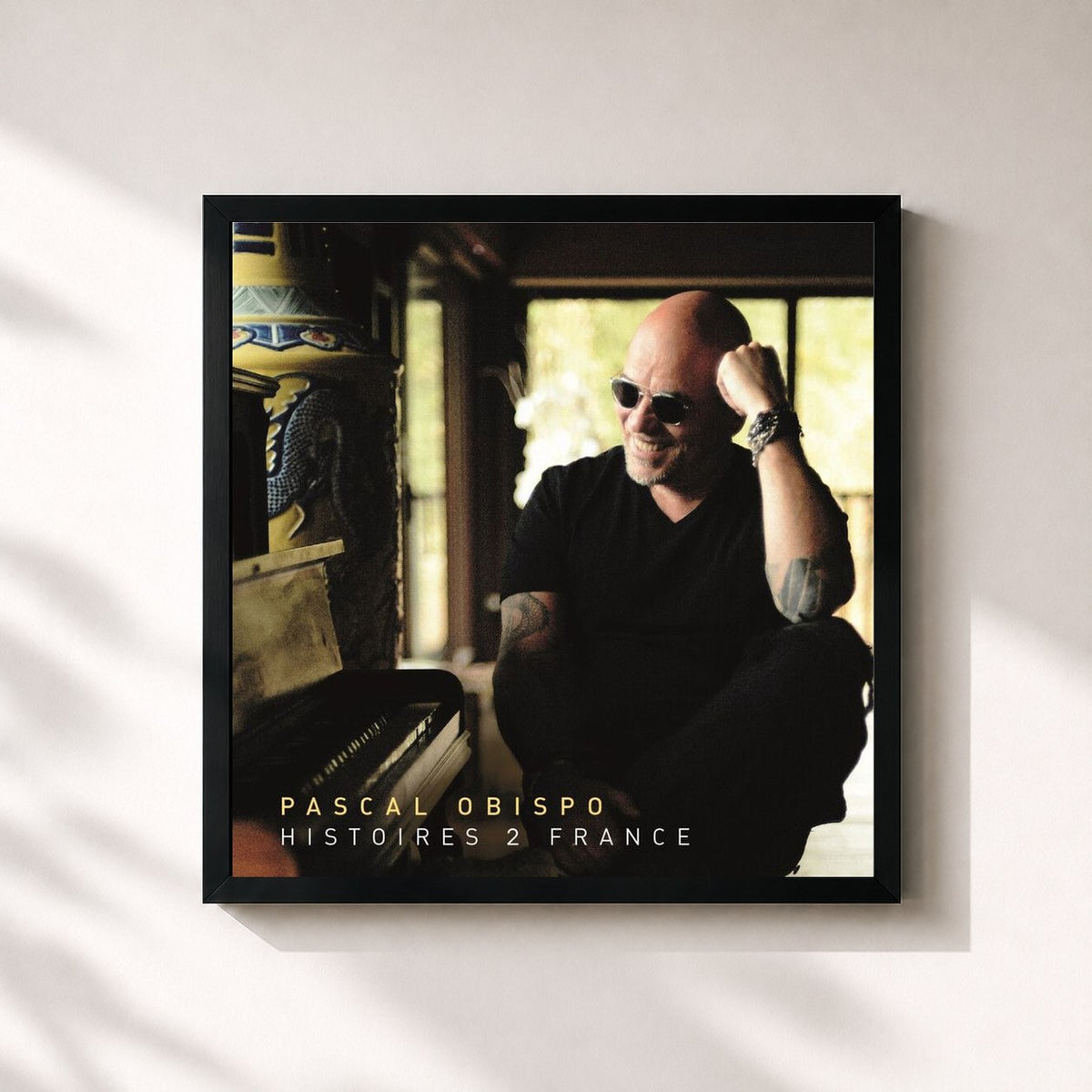 #noir Histoires 2 France by Pascal Obispo as a square framed art print, black 32x32 cm frame