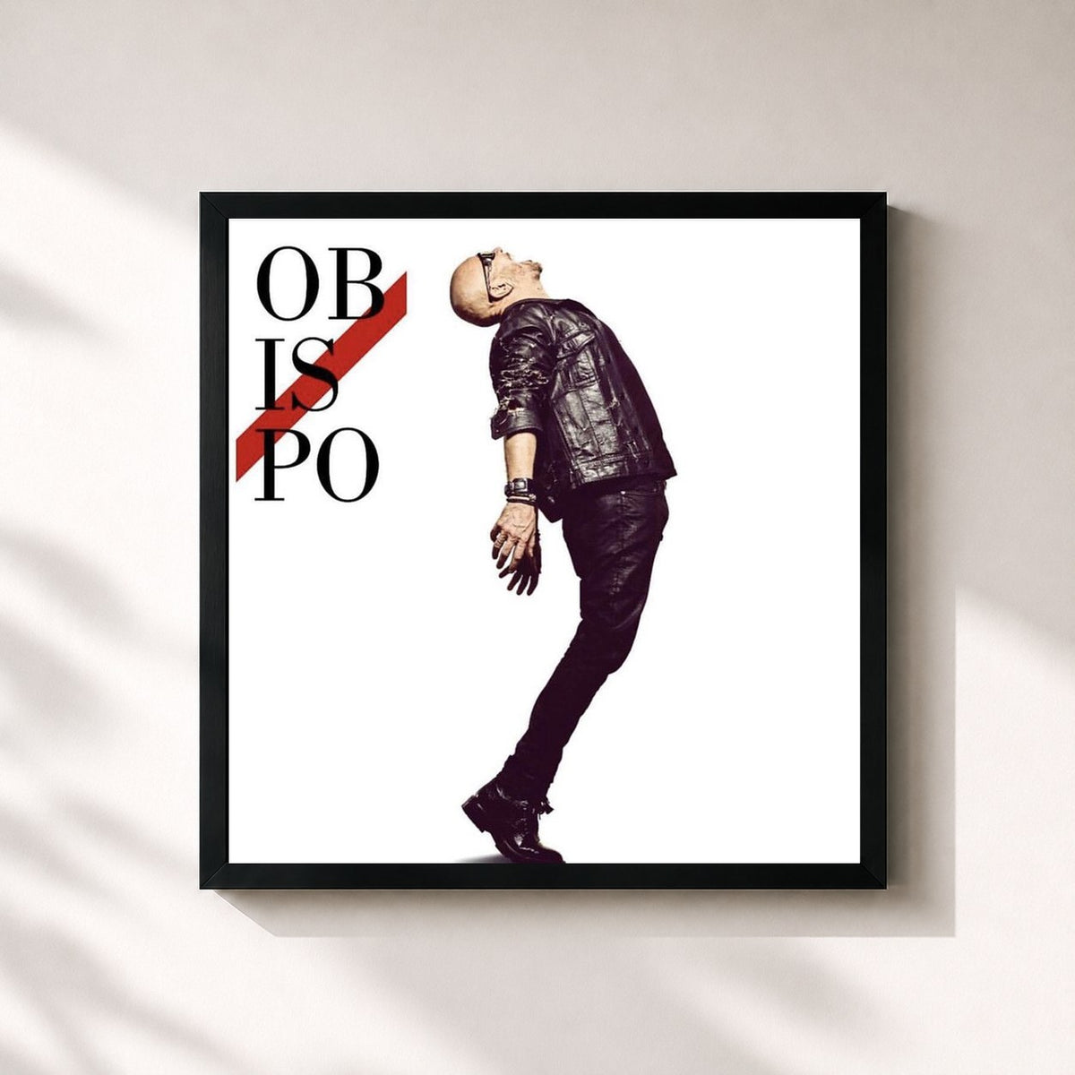 #noir Obispo by Pascal Obispo as a square framed art print, black 32x32 cm frame