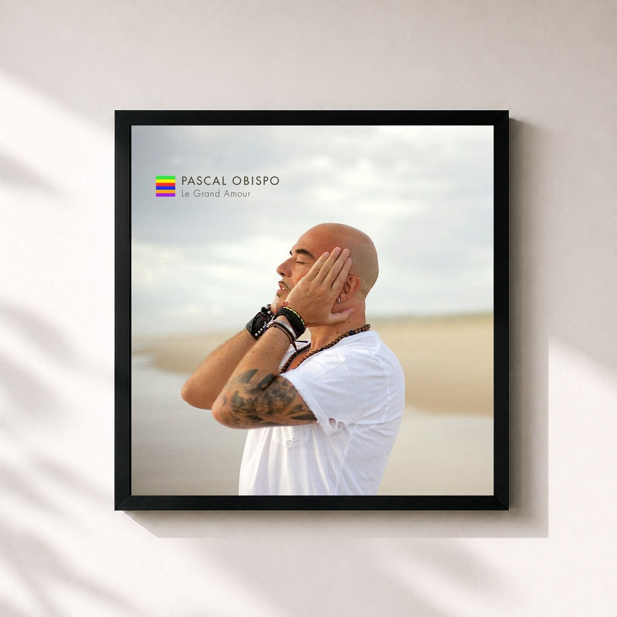 #noir Le Grand Amour by Pascal Obispo as a square framed art print, black 32x32 cm frame