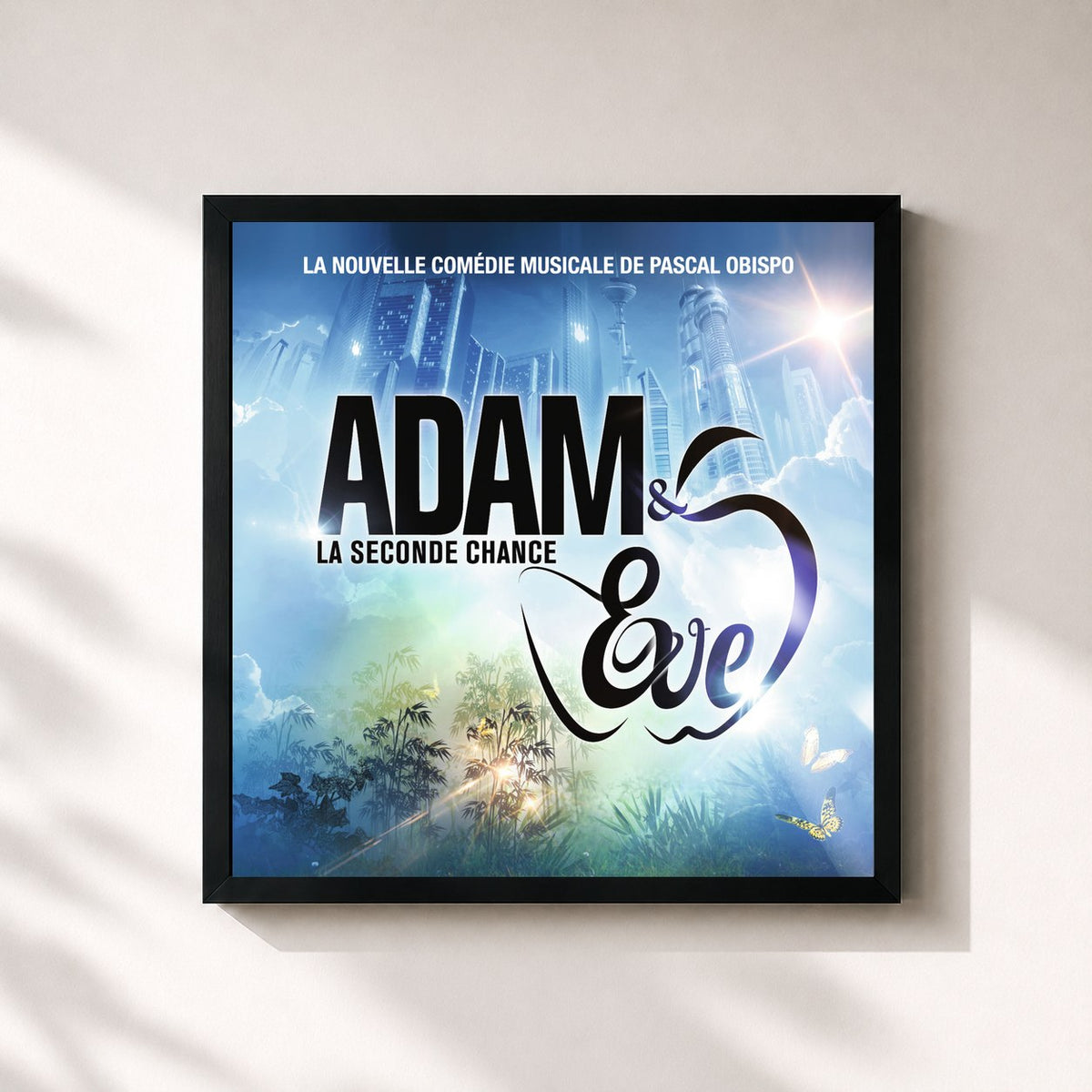 #noir Adam & Eve La Seconde Chance (nouvelle édition) by Pascal Obispo as a square framed art print, black 32x32 cm frame