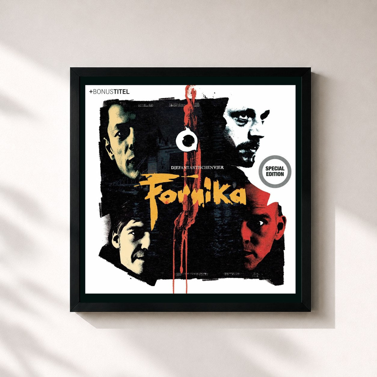 #noir Tableau carré de l'album Fornika - Jubiläums-Edition de Die Fantastischen Vier, cadre noir 32x32 cm