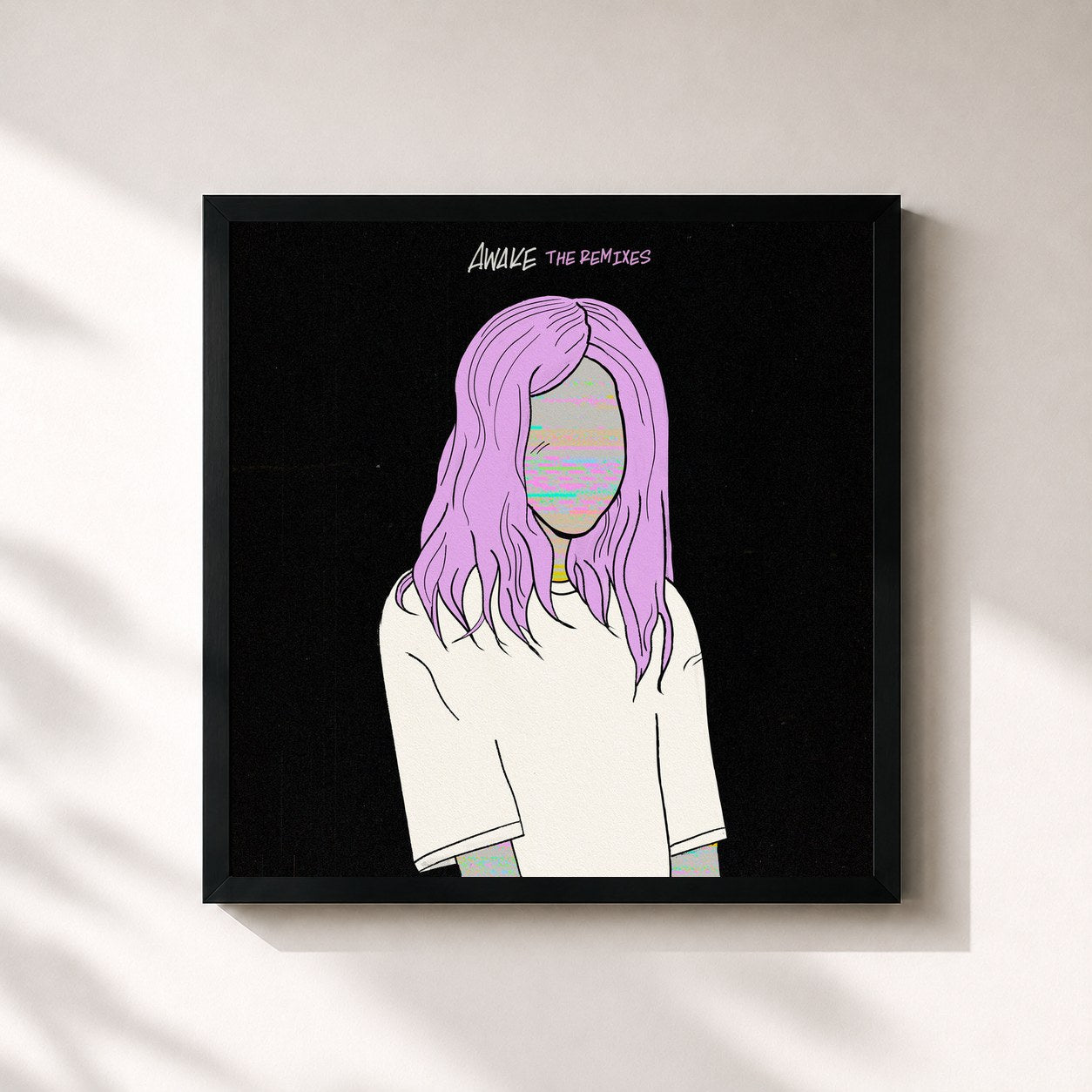 #noir Tableau carré de l'album Awake (The Remixes) de Alison Wonderland, cadre noir 32x32 cm