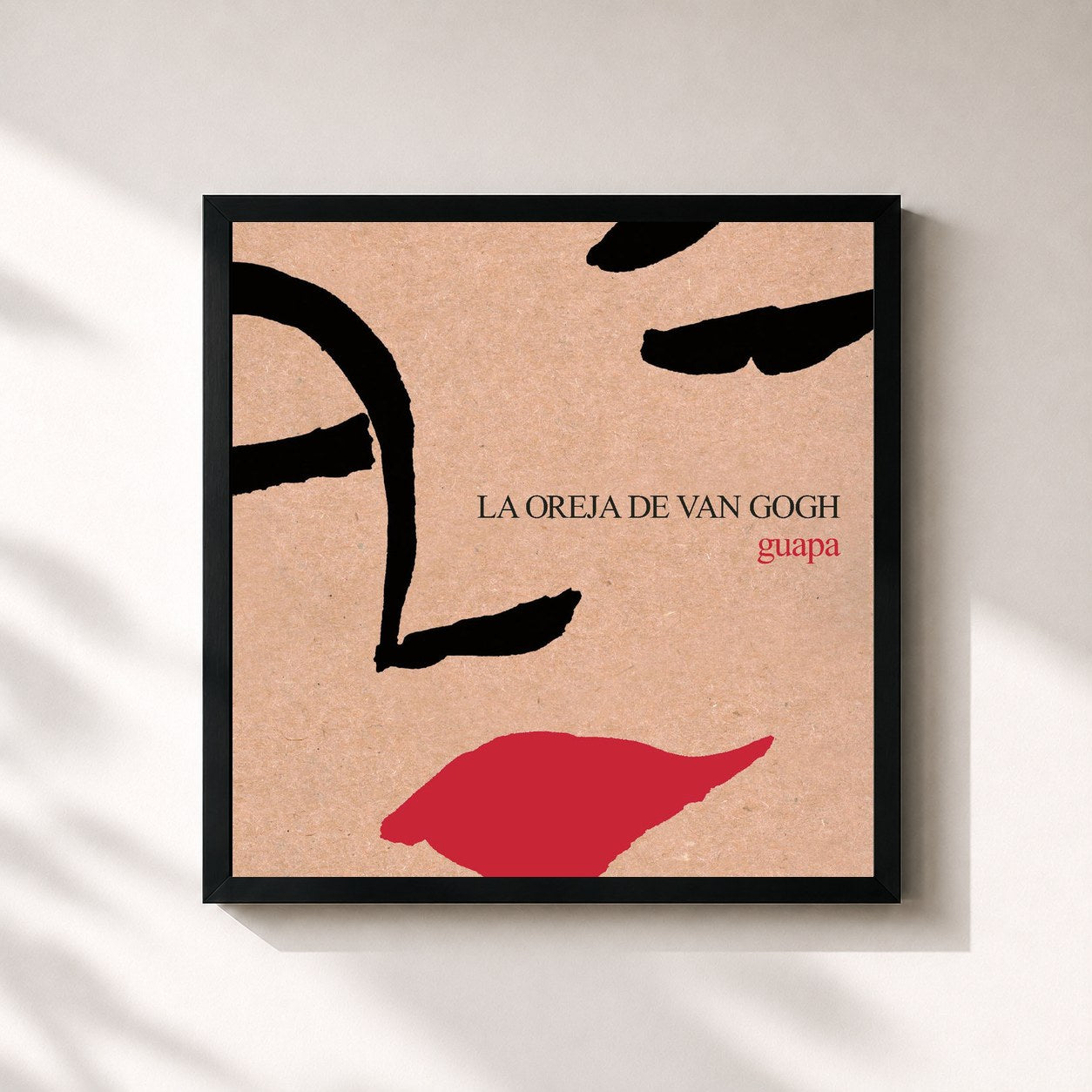 #noir Tableau carré de l'album Guapa de La Oreja de Van Gogh, cadre noir 32x32 cm