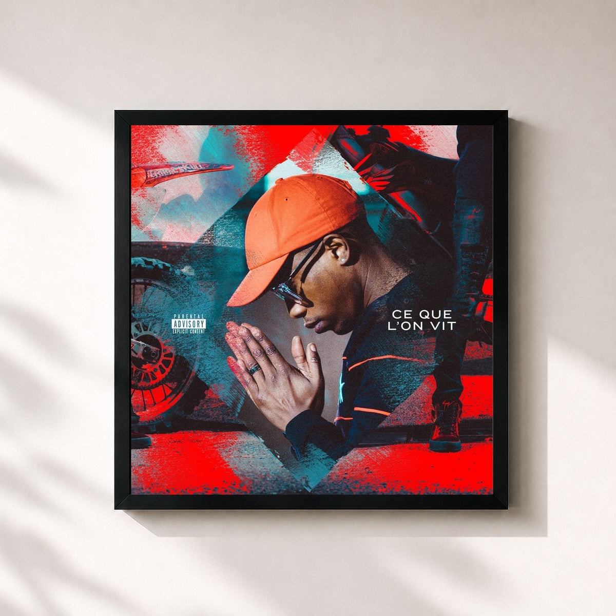 #noir Ce que l'on vit (Réédition) von Elams als quadratischer Kunstdruck, schwarzer Rahmen 32x32 cm