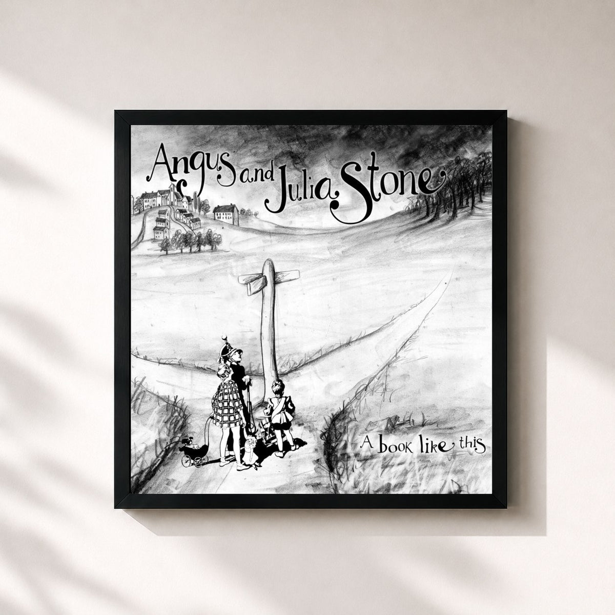 #noir Tableau carré de l'album A Book Like This de Angus & Julia Stone, cadre noir 32x32 cm