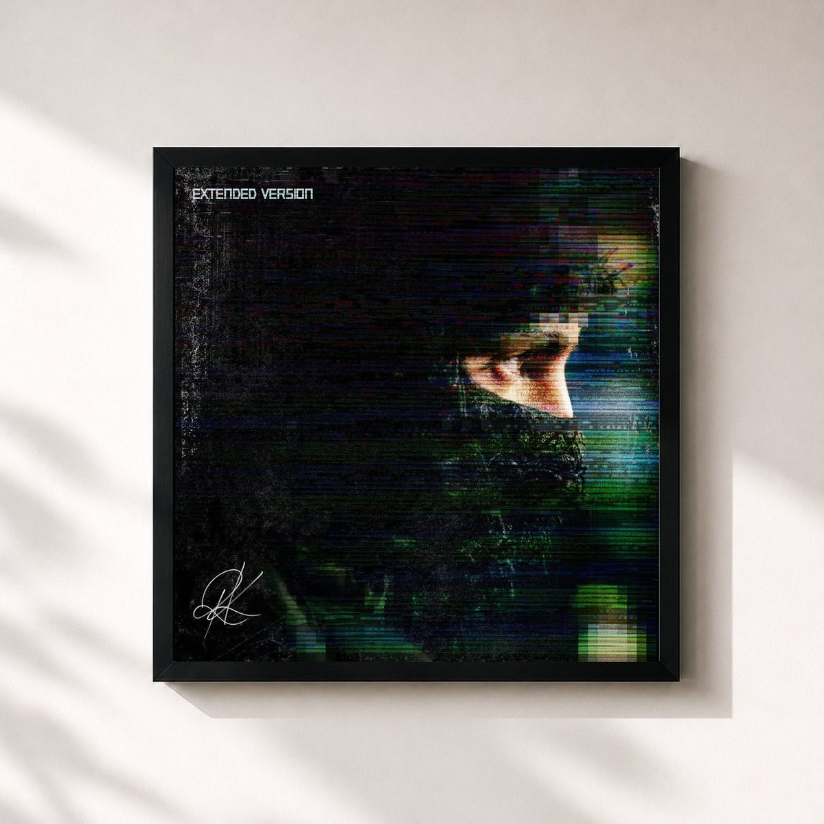 #noir Tableau carré de l'album DLPDA (Extended Version) de RK, cadre noir 32x32 cm