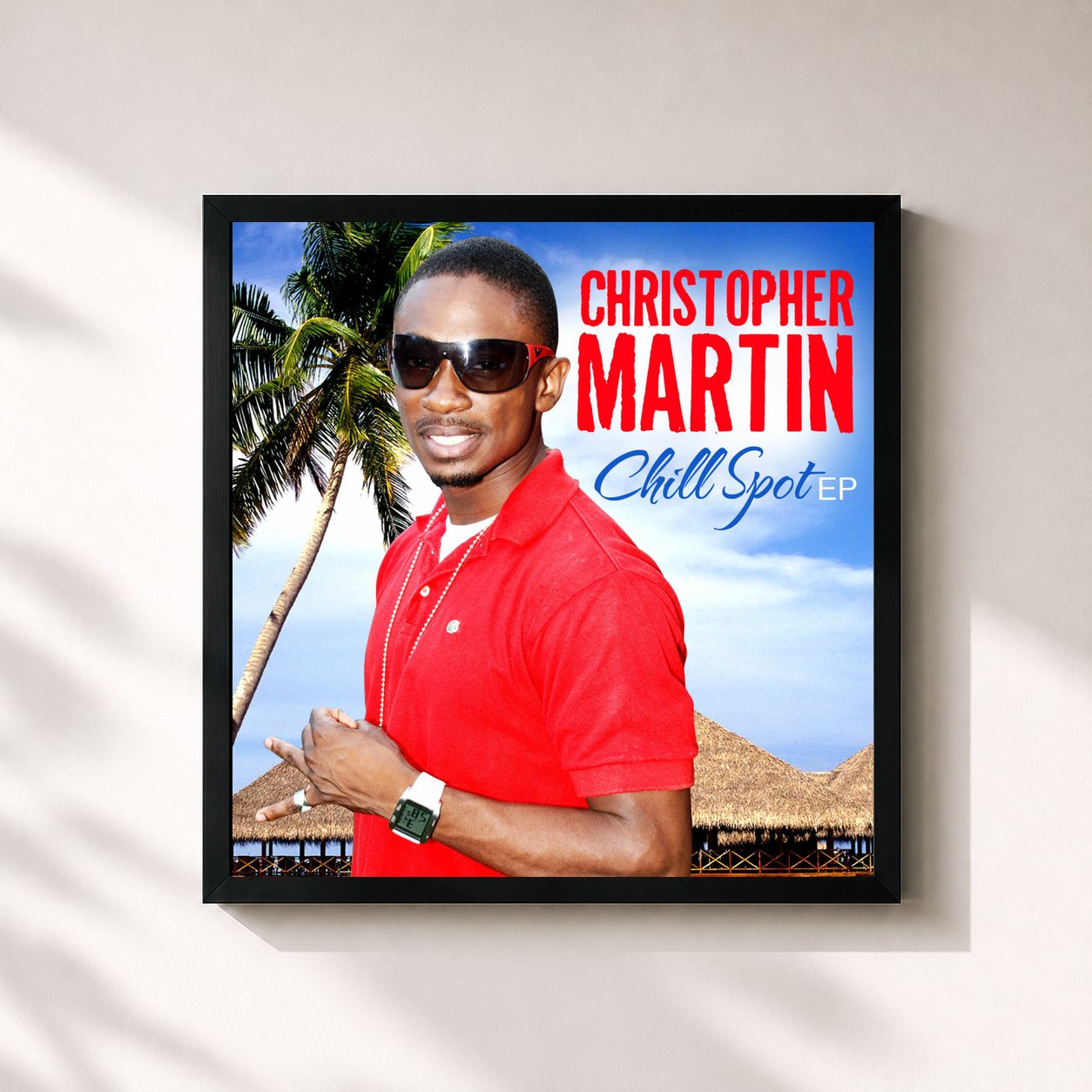 #noir Tableau carré de l'album Christopher Martin - EP de Christopher Martin, cadre noir 32x32 cm
