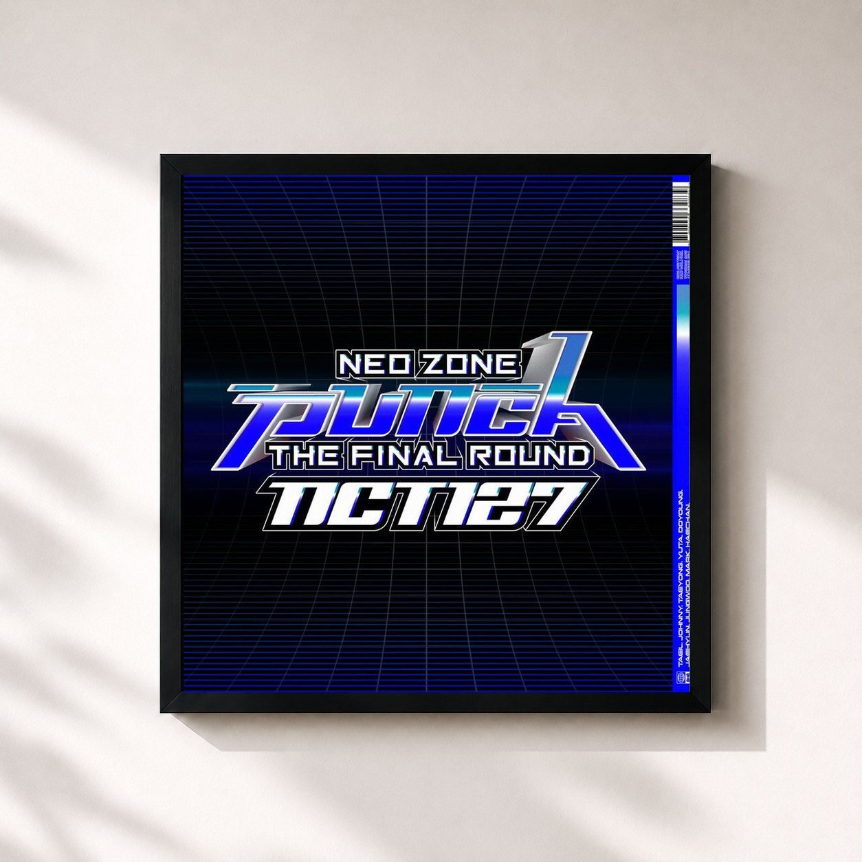 #noir Tableau carré de l'album NCT #127 Neo Zone: The Final Round - The 2nd Album Repackage de NCT 127, cadre noir 32x32 cm