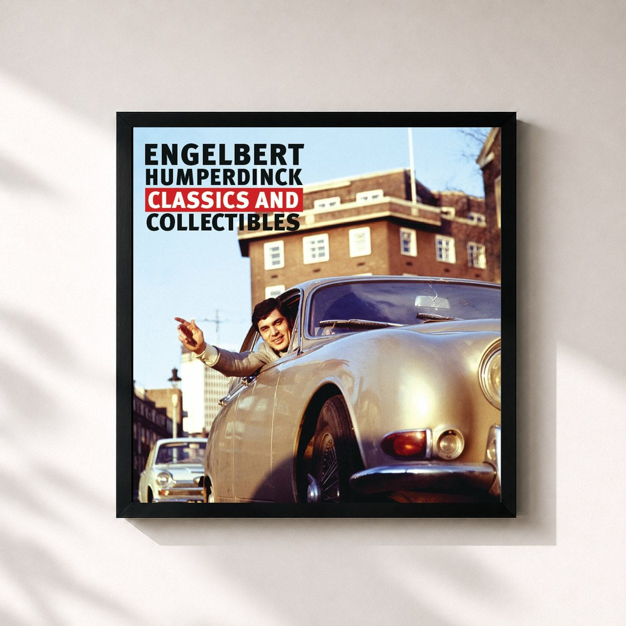 #noir Tableau carré de l'album Classics And Collectables de Engelbert Humperdinck, cadre noir 32x32 cm