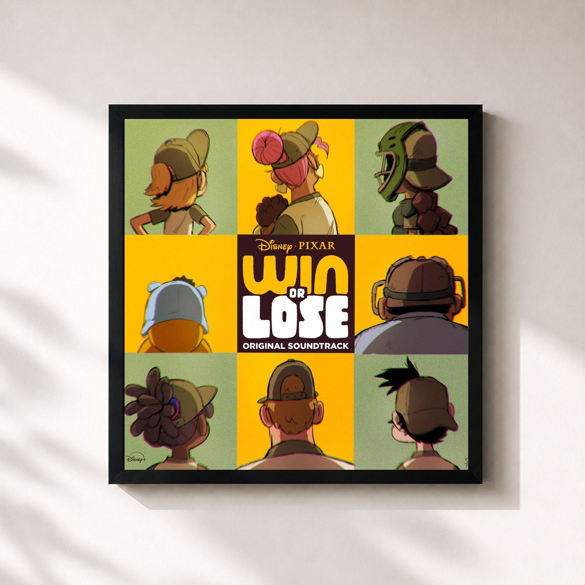 #noir Tableau carré de l'album Win or Lose (Original Soundtrack) de Ramin Djawadi, cadre noir 32x32 cm