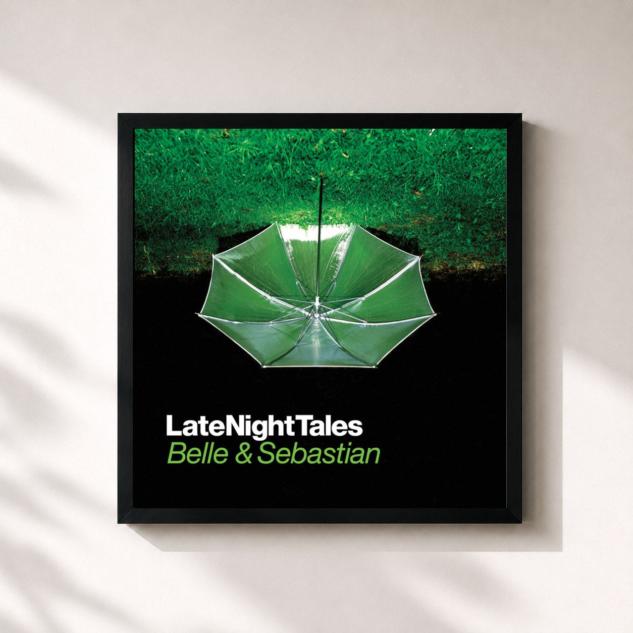 #noir Tableau carré de l'album Late Night Tales: Belle and Sebastian de Belle and Sebastian, cadre noir 32x32 cm