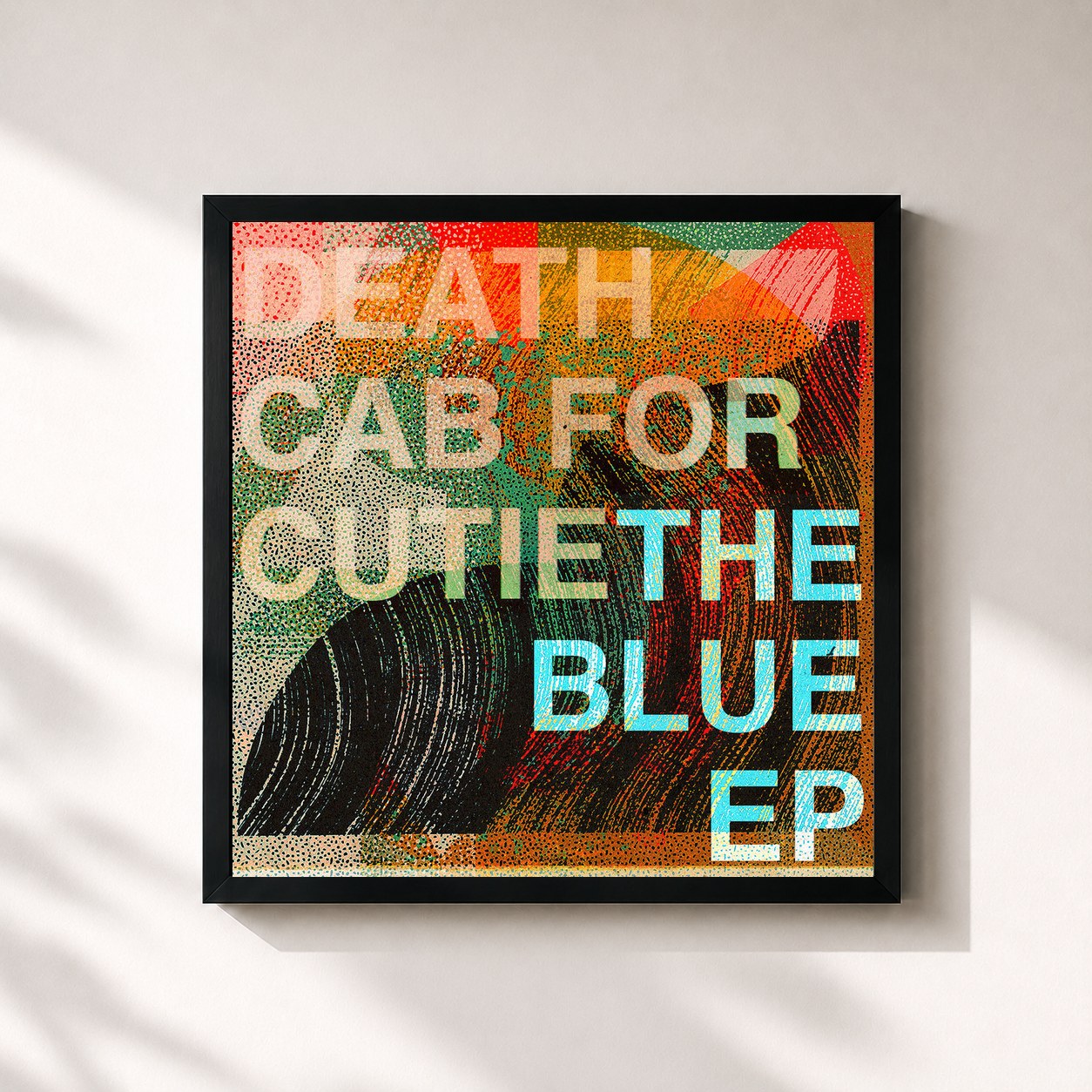 #noir Tableau carré de l'album The Blue EP de Death Cab for Cutie, cadre noir 32x32 cm