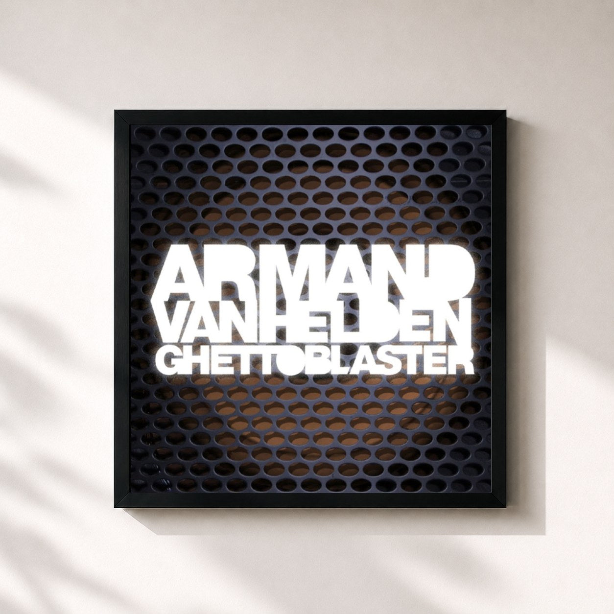 #noir Tableau carré de l'album Ghettoblaster de Armand van Helden, cadre noir 32x32 cm