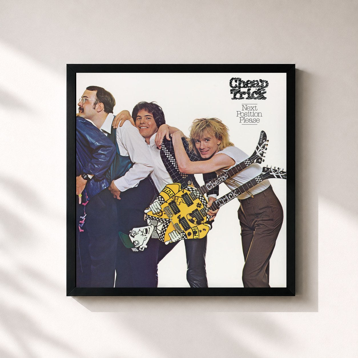 #noir Tableau carré de l'album Next Position Please - The Authorized Version de Cheap Trick, cadre noir 32x32 cm