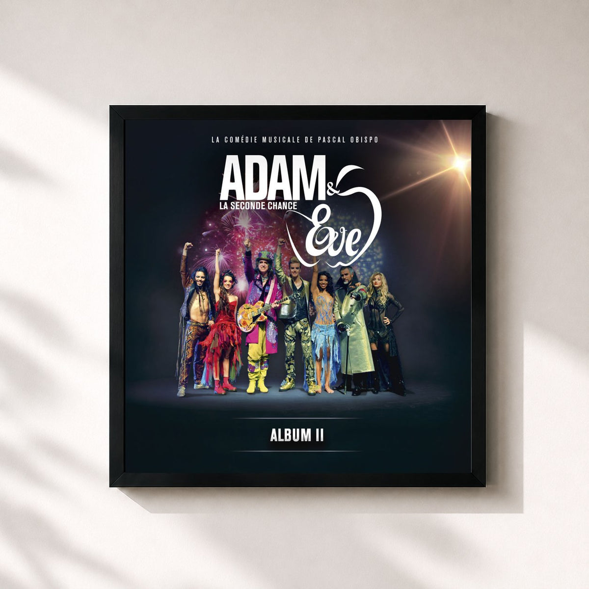 #noir Adam & Eve La Seconde Chance (Album II) by Pascal Obispo as a square framed art print, black 32x32 cm frame