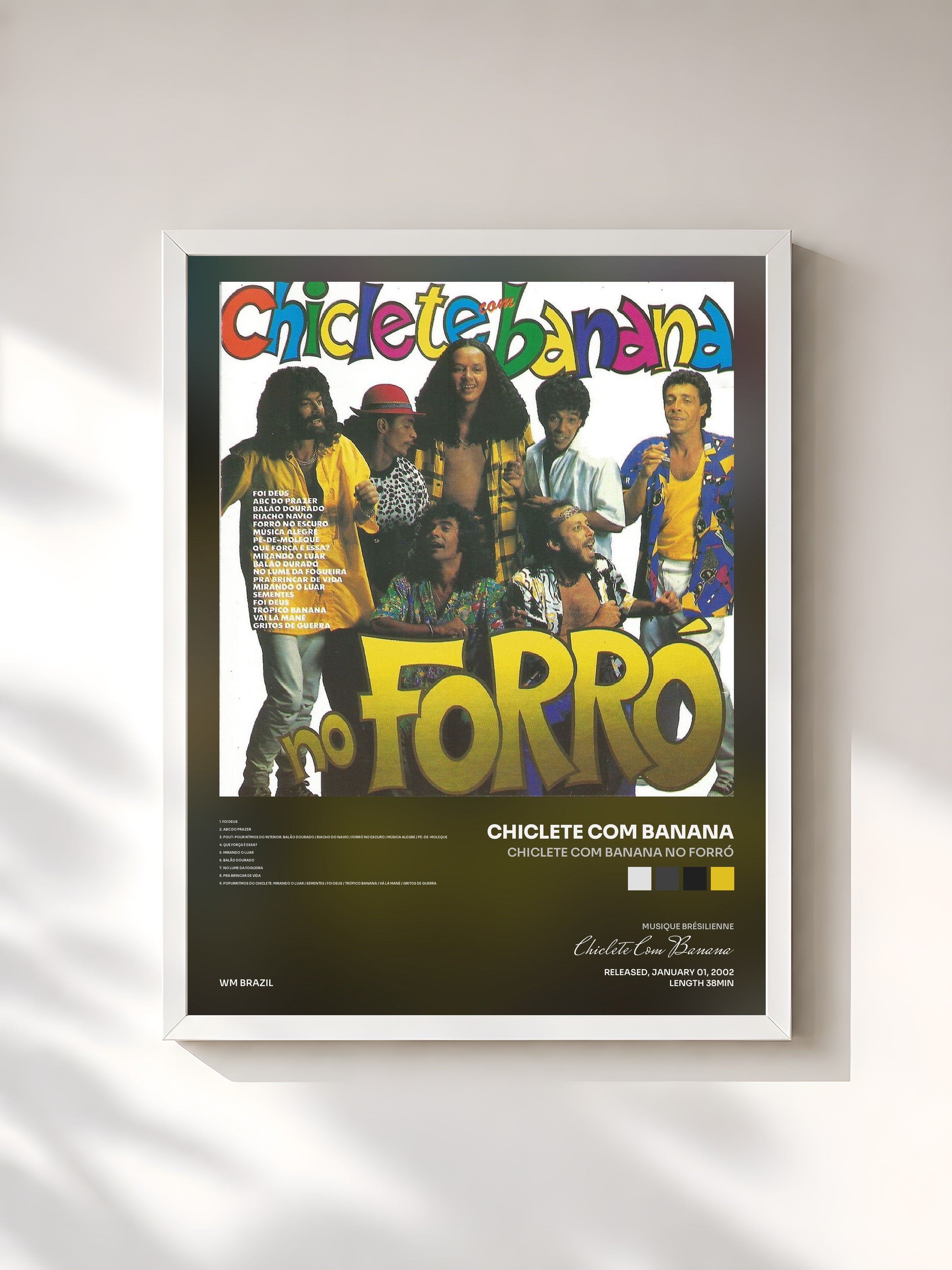 #blanc Tableau de l'album Chiclete com Banana no forró de Chiclete Com Banana, cadre blanc, imprimé et encadré en France