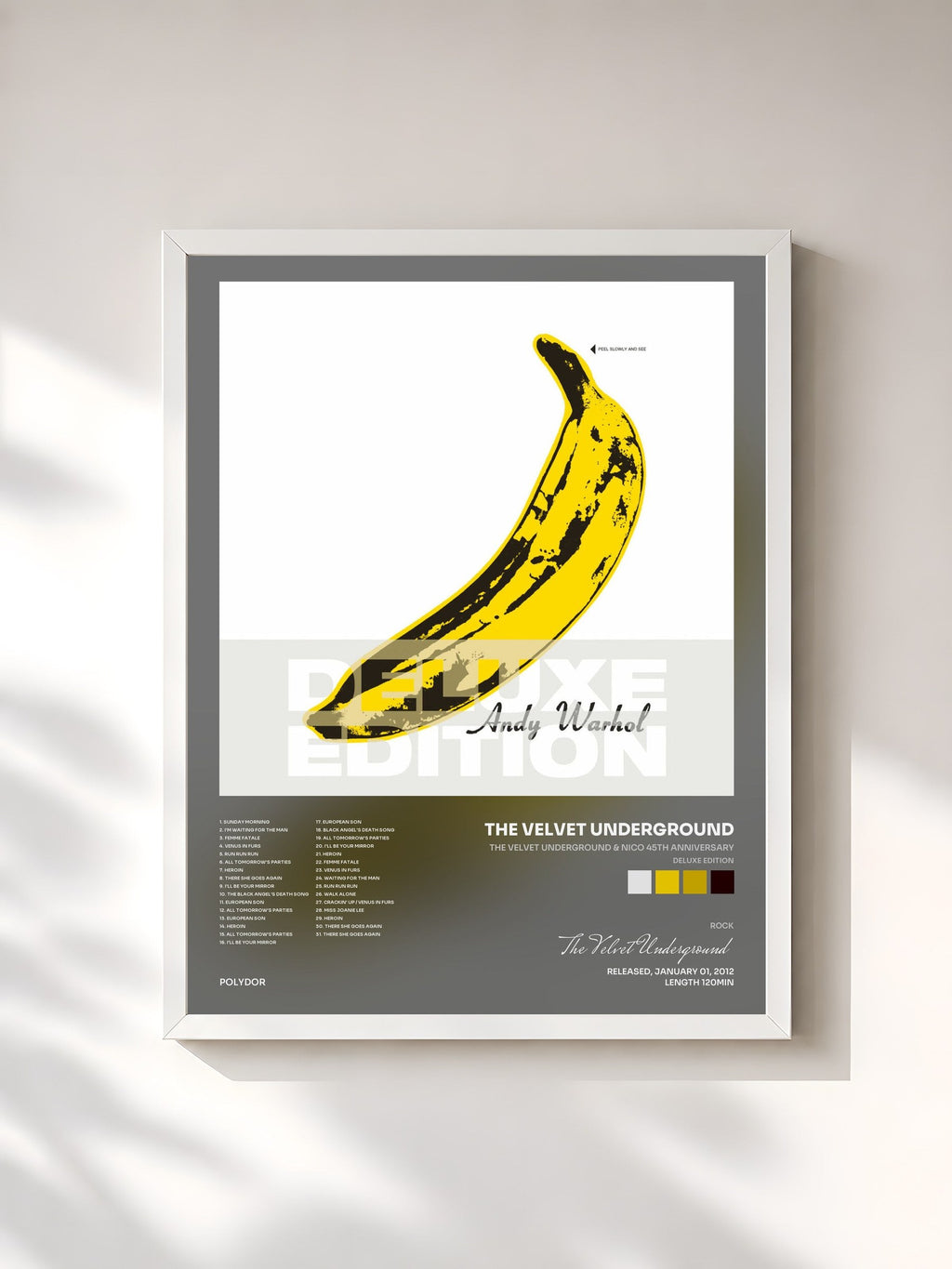 #blanc The Velvet Underground & Nico 45th Anniversary (Deluxe Edition) by The Velvet Underground as a framed art print, white frame, printed and framed in France