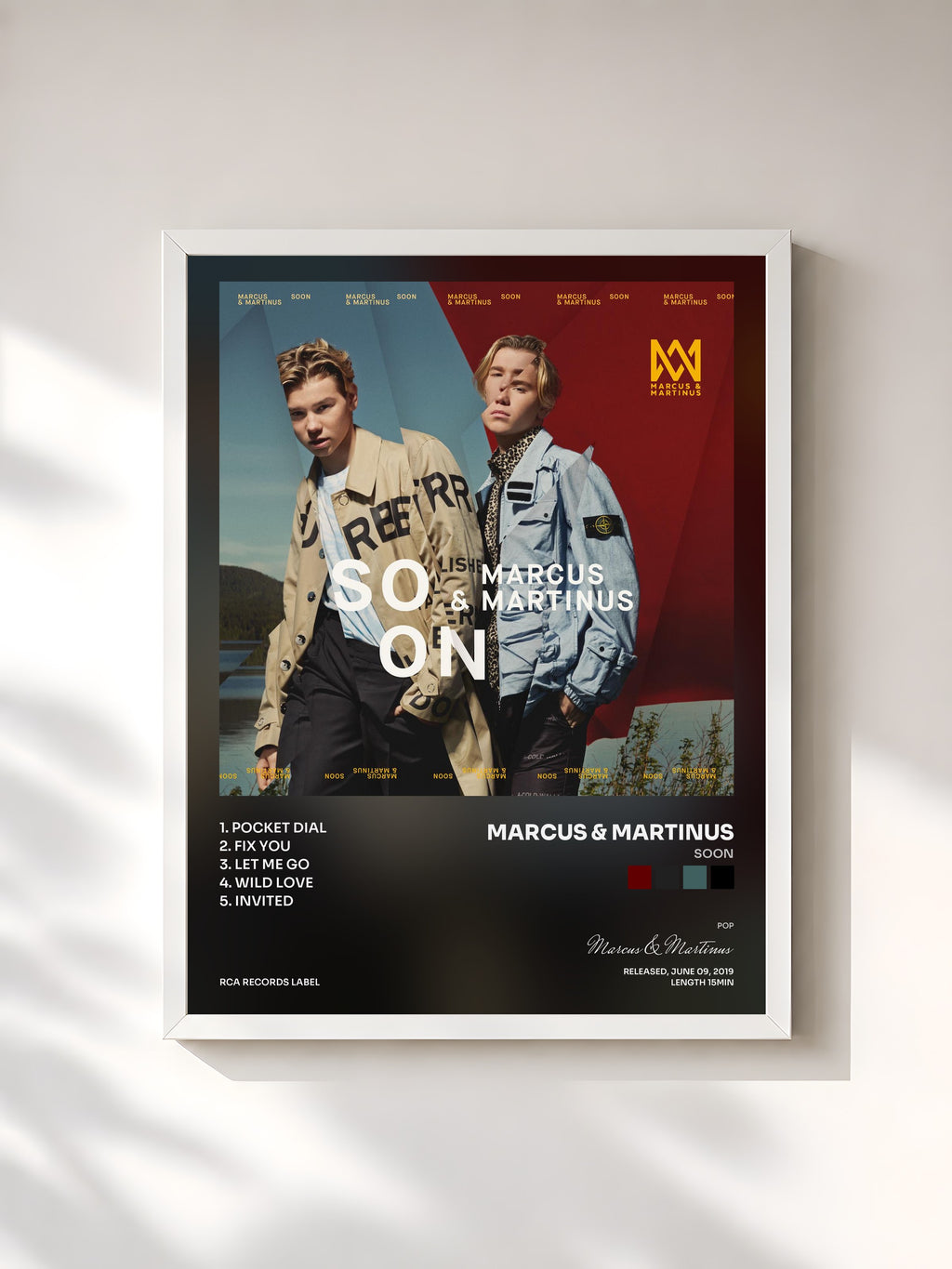 #blanc SOON by Marcus & Martinus as a framed art print, white frame, printed and framed in France