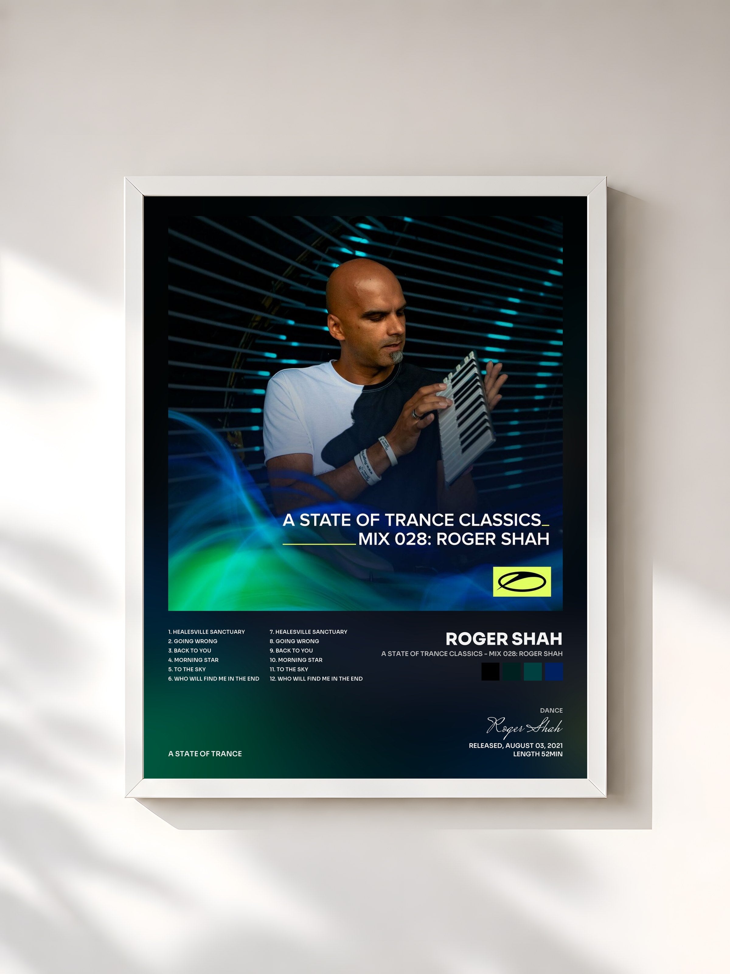 #blanc Tableau de l'album A State Of Trance Classics - Mix 028: Roger Shah de Roger Shah, cadre blanc, imprimé et encadré en France