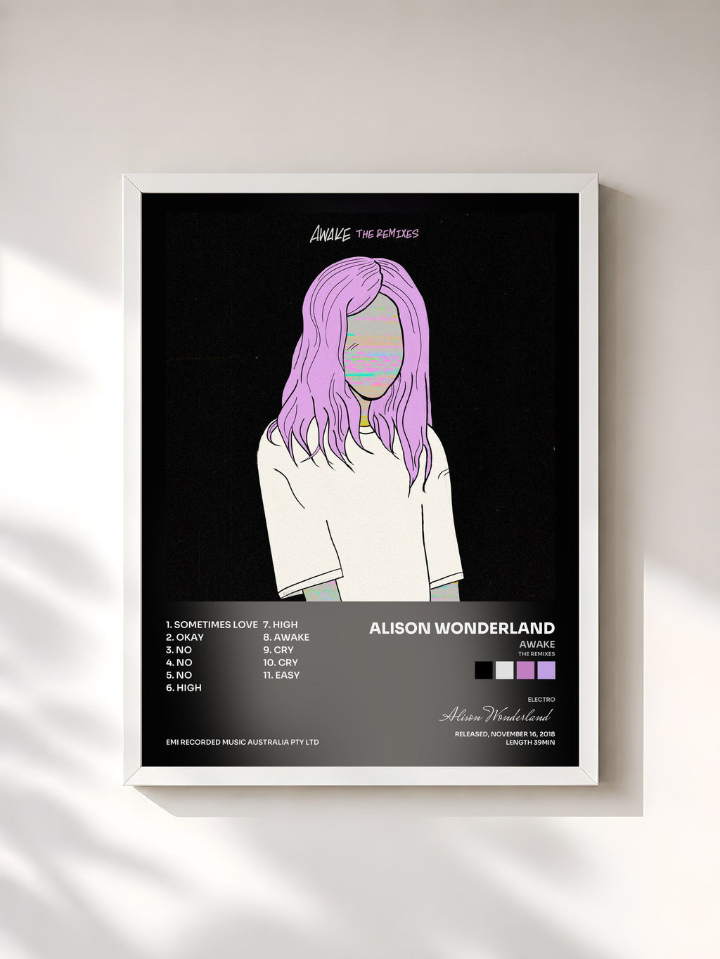 #blanc Awake (The Remixes) von Alison Wonderland als gerahmter Kunstdruck, weißer Rahmen, gedruckt und gerahmt in Frankreich