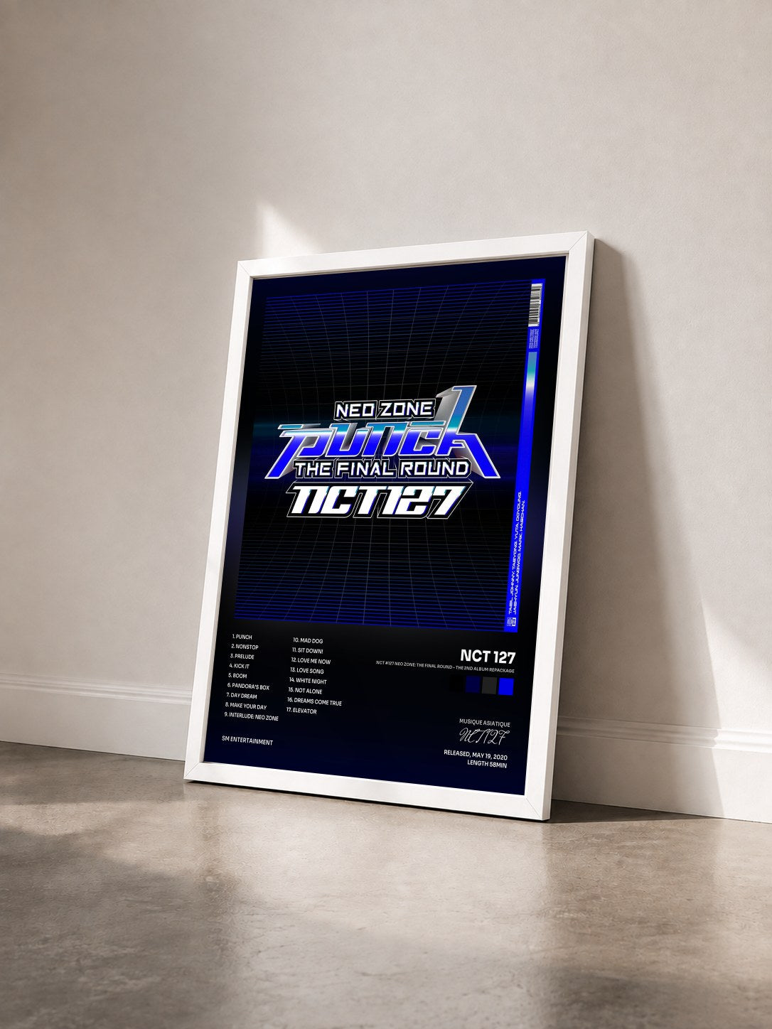 #blanc Tableau de l'album NCT #127 Neo Zone: The Final Round - The 2nd Album Repackage de NCT 127 vu de trois quarts, cadre blanc