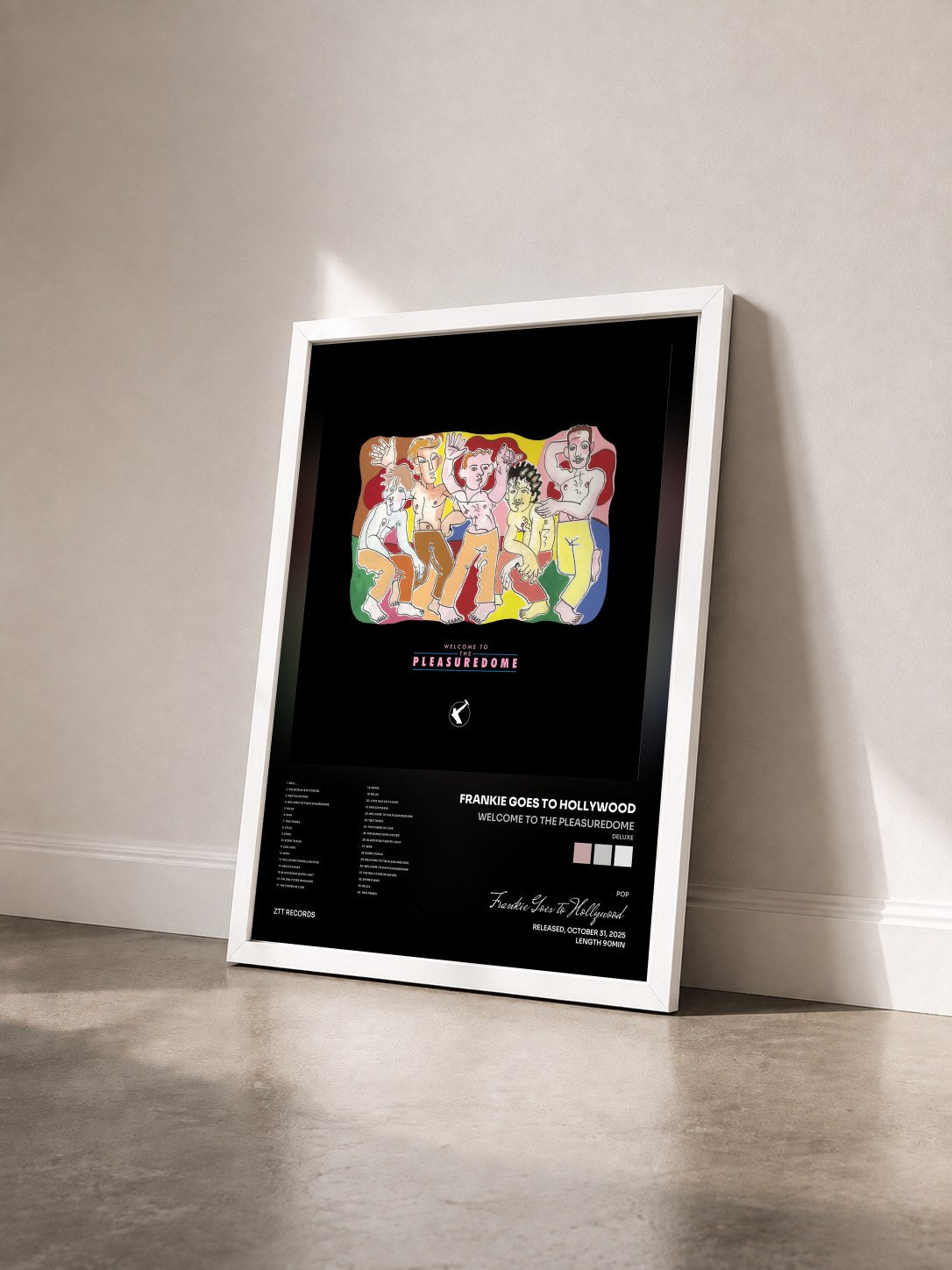 #blanc Tableau de l'album Welcome To The Pleasuredome (Deluxe) de Frankie Goes to Hollywood vu de trois quarts, cadre blanc