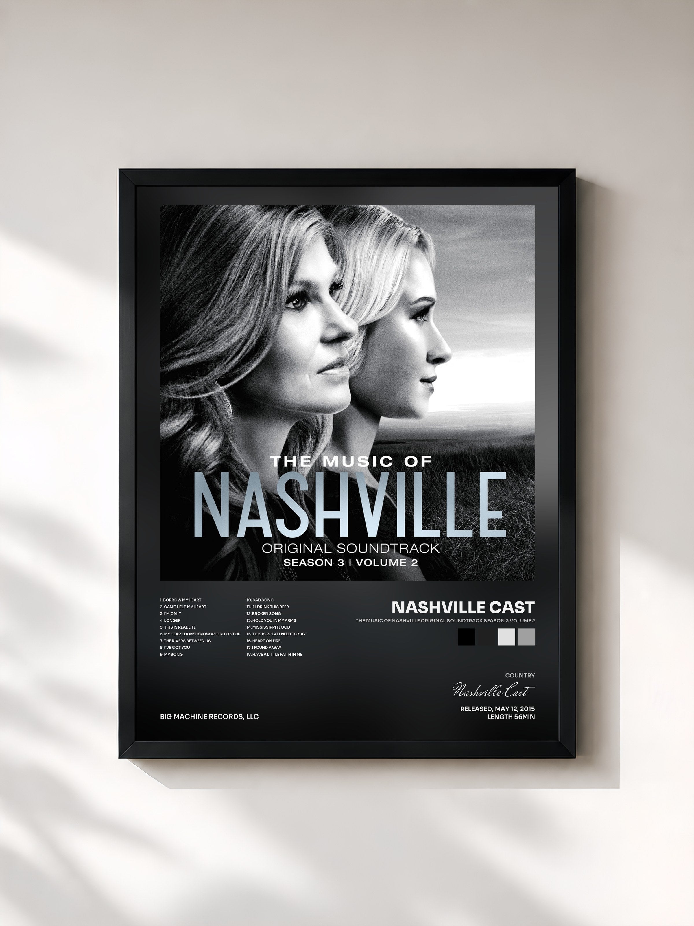 #noir Tableau de l'album The Music Of Nashville Original Soundtrack Season 3 Volume 2 de Nashville Cast, cadre noir, imprimé et encadré en France
