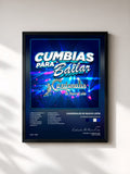 #noir Tableau de l'album Cumbias Para Bailar de Cardenales De Nuevo León, cadre noir, imprimé et encadré en France