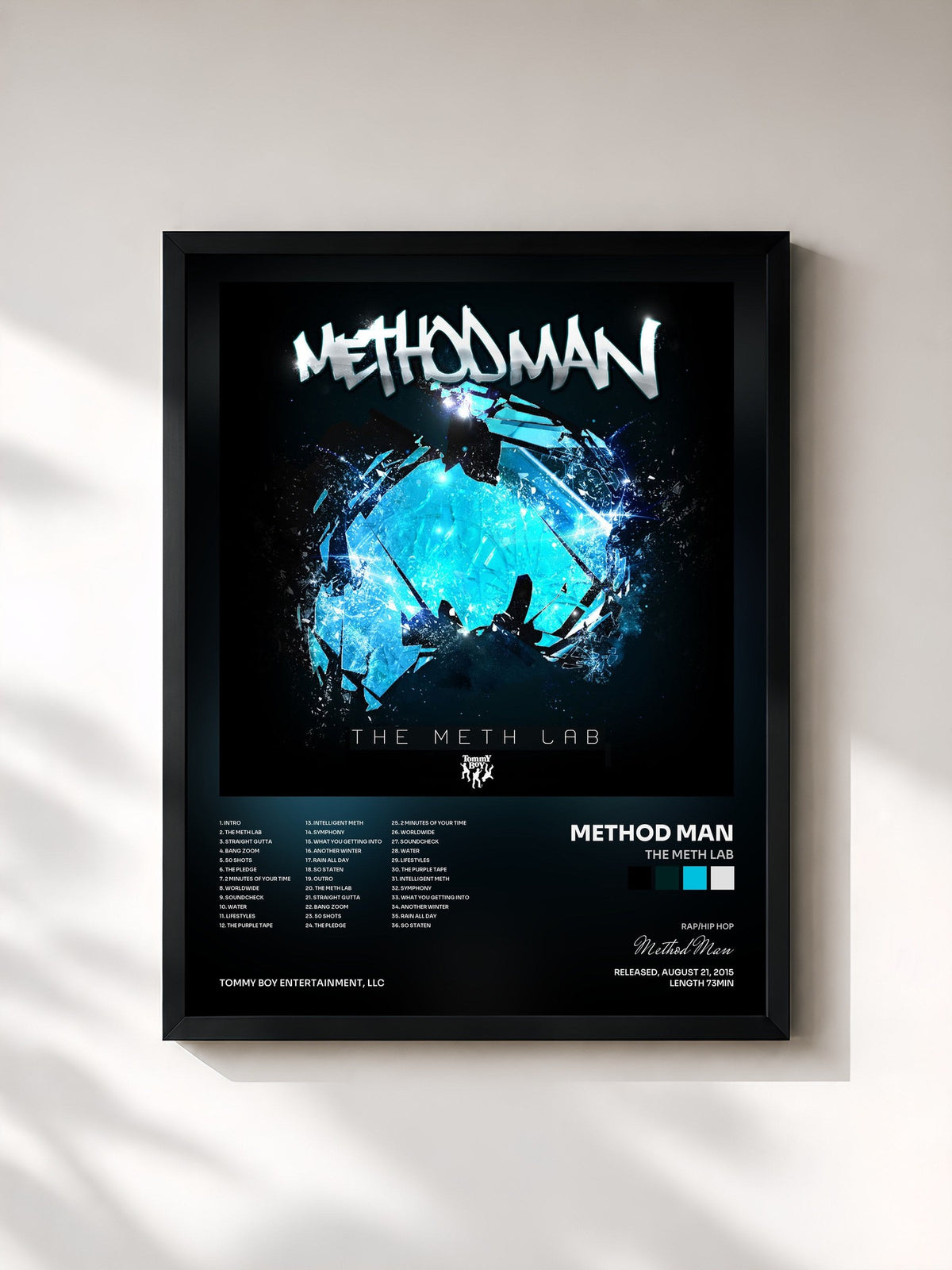 #noir Tableau de l'album The Meth Lab de Method Man, cadre noir, imprimé et encadré en France