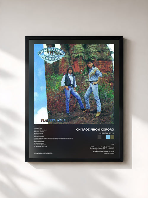 Chitãozinho & Xororó · Planeta Azul — Affiche encadrée