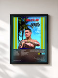 #noir Tableau de l'album El Malcriao de Osmani Garcia "La Voz", cadre noir, imprimé et encadré en France