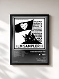 #noir Tableau de l'album ILM Sampler 2 de King Orgasmus One, cadre noir, imprimé et encadré en France