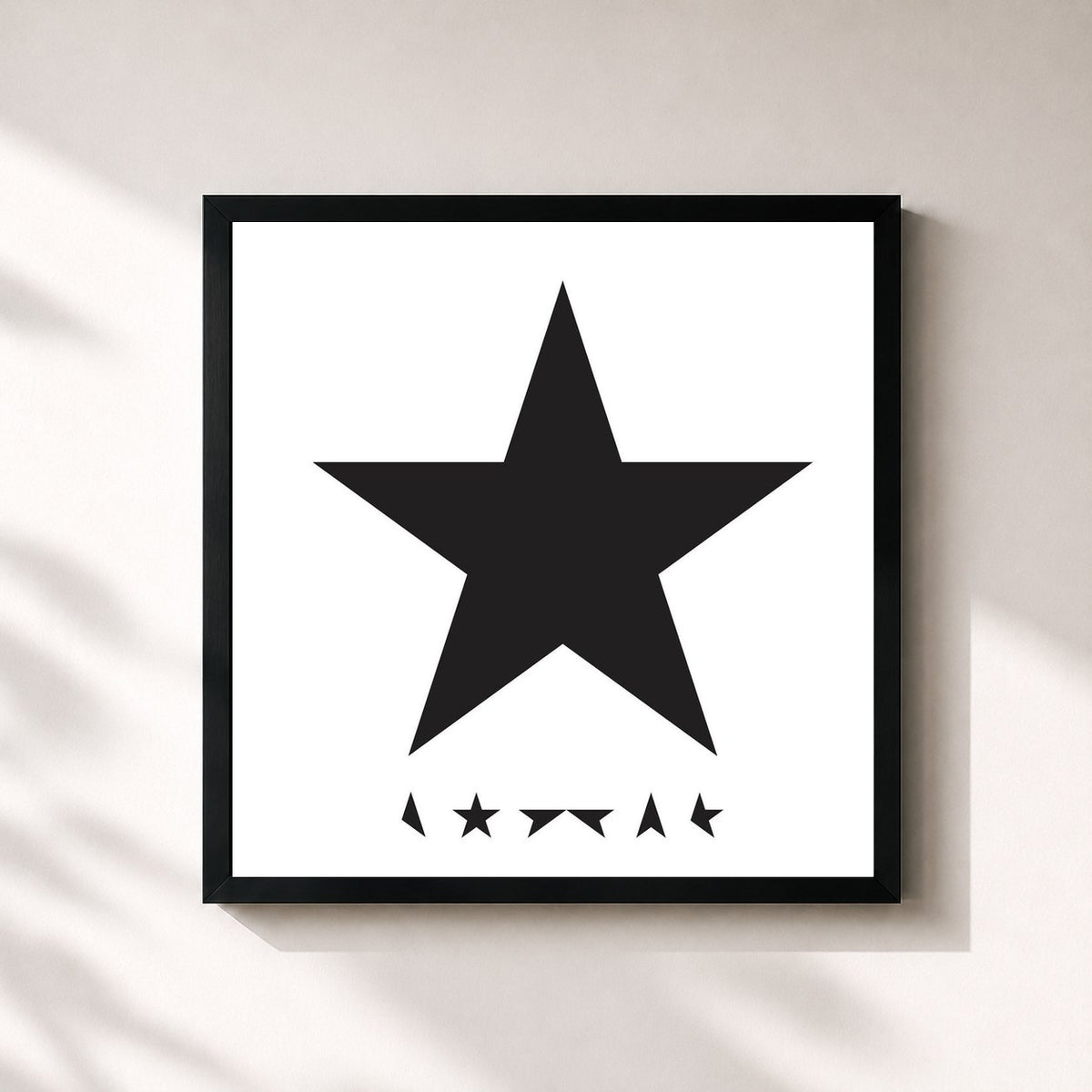 #noir Tableau carré de l'album Blackstar de David Bowie, cadre noir 32x32 cm