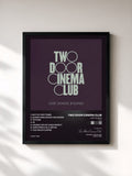 #noir Tableau de l'album Lost Songs (Found) de Two Door Cinema Club, cadre noir, imprimé et encadré en France