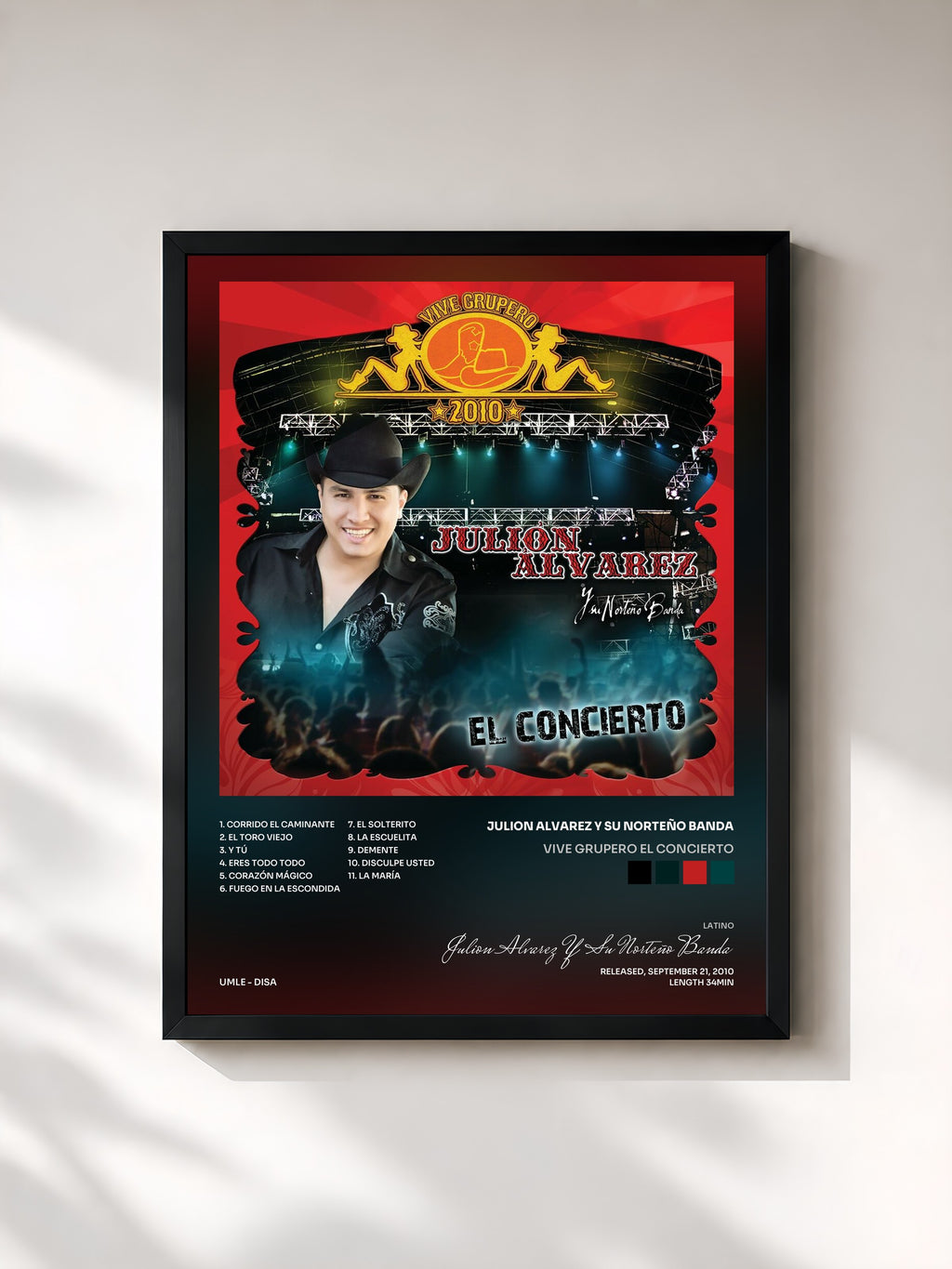 #noir Vive Grupero El Concierto von Julion Alvarez Y Su Norteño Banda als gerahmter Kunstdruck, schwarzer Rahmen, gedruckt und gerahmt in Frankreich
