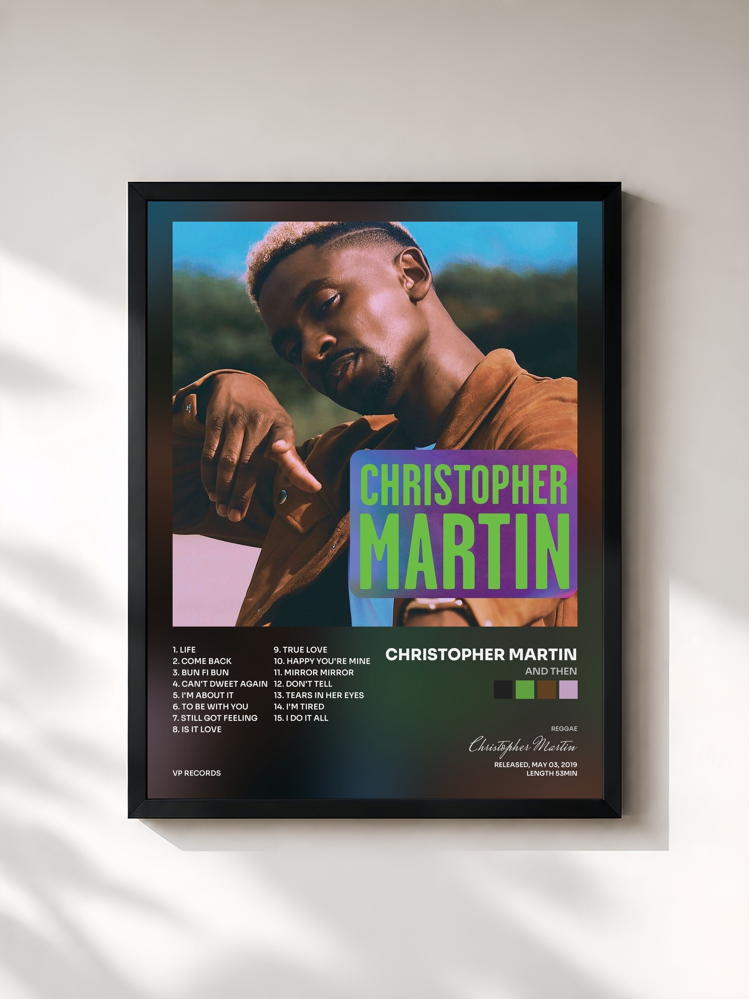 #noir Tableau de l'album And Then de Christopher Martin, cadre noir, imprimé et encadré en France