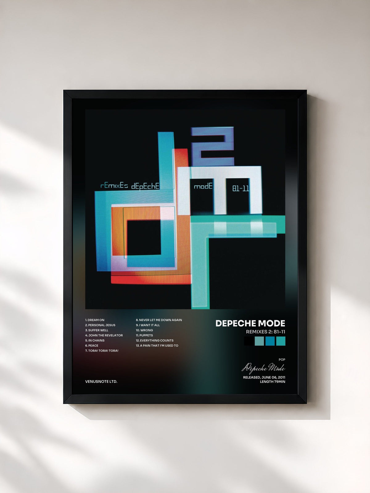 #noir Remixes 2: 81-11 von Depeche Mode als gerahmter Kunstdruck, schwarzer Rahmen, gedruckt und gerahmt in Frankreich