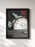 #noir Tableau de l'album Contrareloj de Los Enanitos Verdes, cadre noir, imprimé et encadré en France