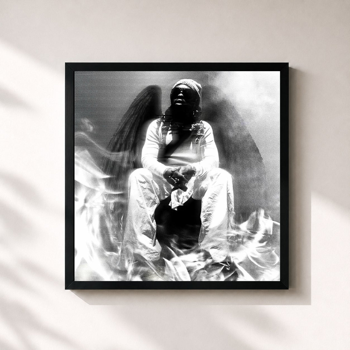 #noir Tableau carré de l'album Turpitude de Jok'air, cadre noir 32x32 cm