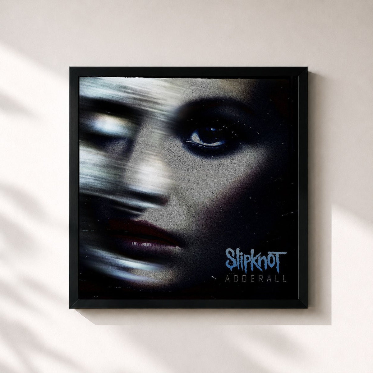 #noir Tableau carré de l'album Adderall de Slipknot, cadre noir 32x32 cm