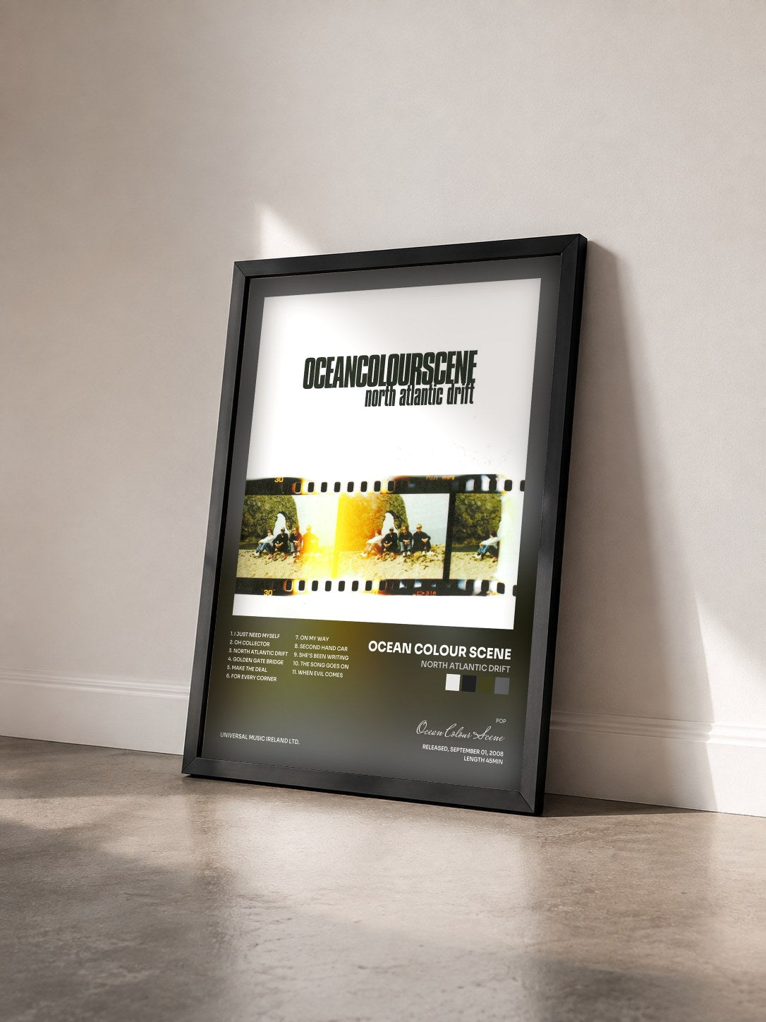 #noir Tableau de l'album North Atlantic Drift de Ocean Colour Scene vu de trois quarts, cadre noir