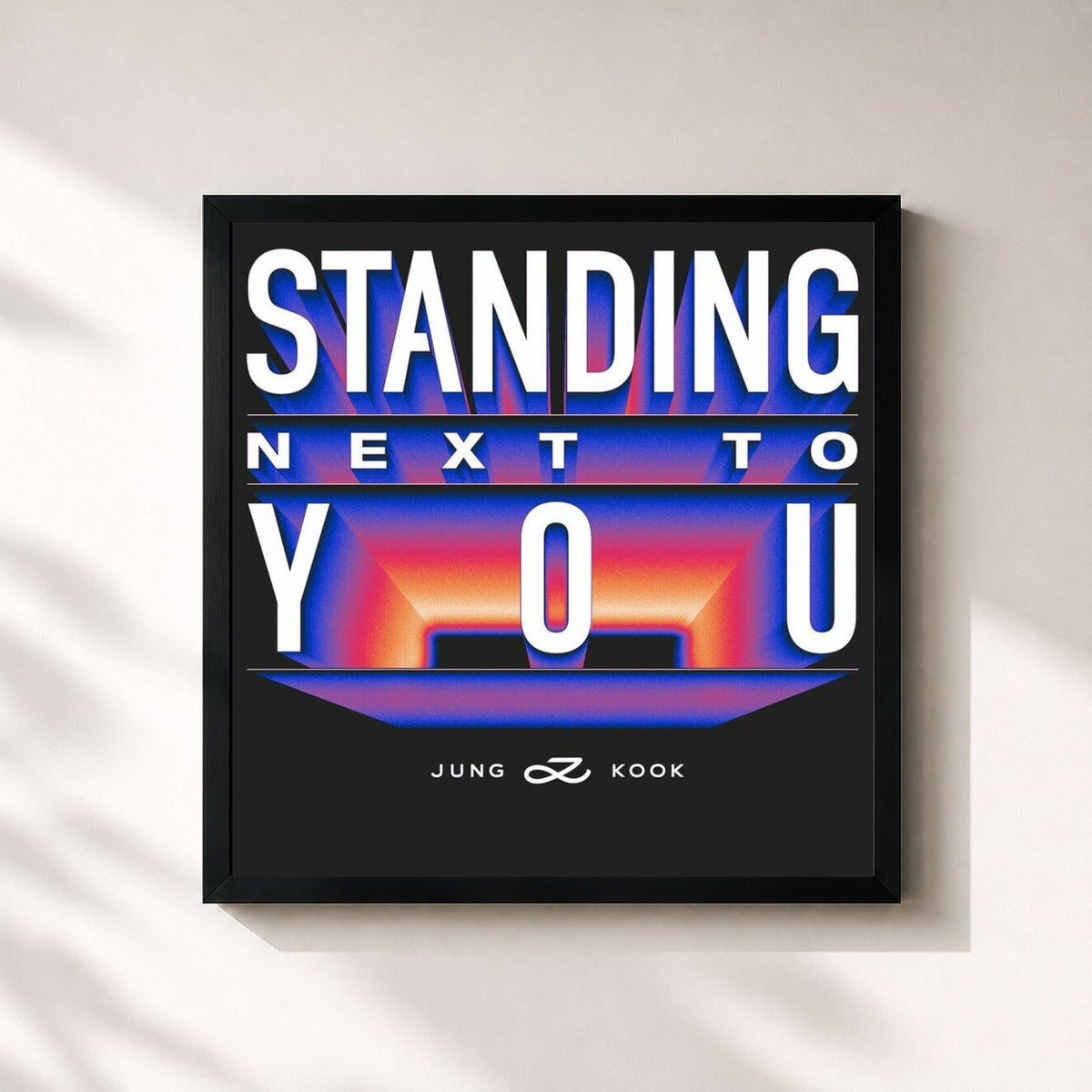#noir Standing Next to You (The Remixes) de Jungkook en lámina cuadrada enmarcada, marco negro de 32x32 cm