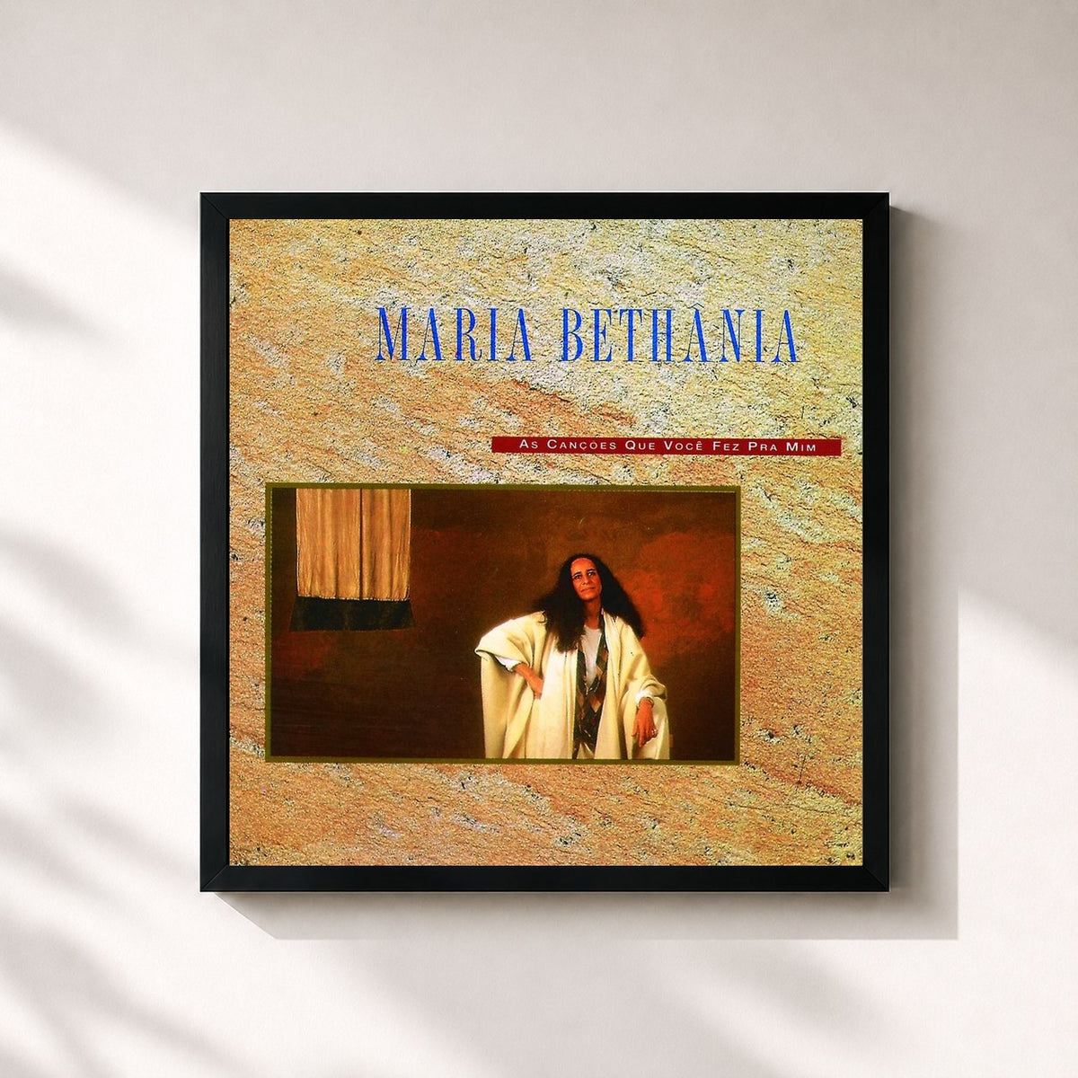 #noir Tableau carré de l'album As Canções Que Você Fez Pra Mim de Maria Bethânia, cadre noir 32x32 cm